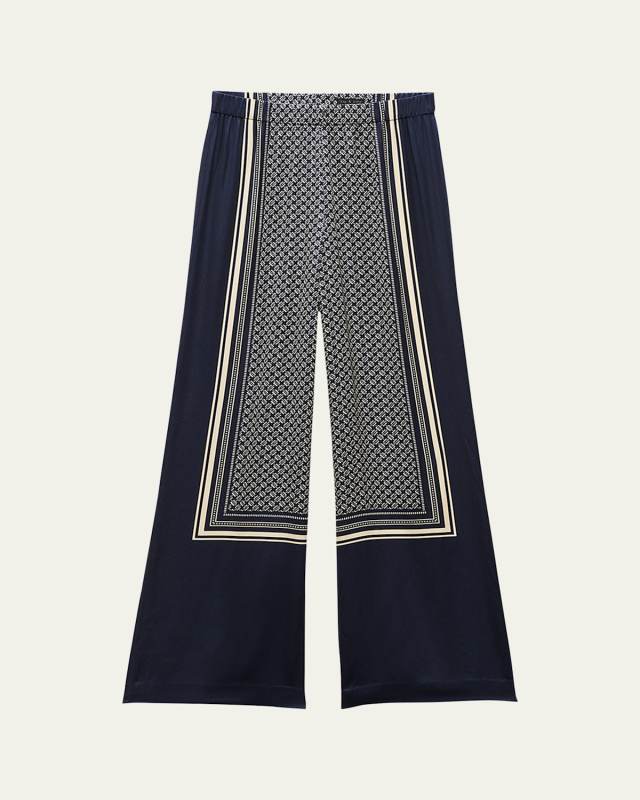 Olive Printed Pull-On Pants